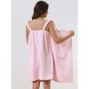 cheibear Women's Towel Wrap Dress Robe Sleeveless Bathrobe with Strap for Gym Shower Spa - 3 of 4