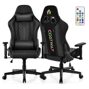 Costway Gaming Chair with RGB LED Lights Racing Game Chair with Meta Base & Class-4 Gas Lift - 1 of 4