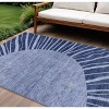 Navy Blue And Sky Blue Abstract Washable Indoor Outdoor Area Rug - 2 of 4