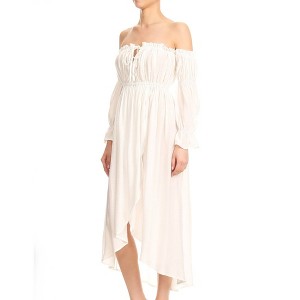 Anna-Kaci Women's Casual Boho Off Shoulder Gone With The Wind Dress - 1 of 4