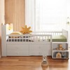 Mshliw Low Loft Bed with LED Lights, Wooden Twin Loft Bed for Kids with House Headboard, Safety Rails, Storage Drawers, No Box Spring Needed - 3 of 4