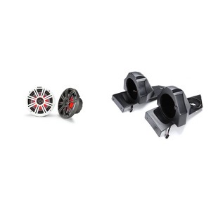 Kicker 45KM654L 6.5" LED Marine Speakers and Behind the Head 6.5in Speaker Pods Compatible with Polaris Slingshot 2015-2024 - 1 of 4