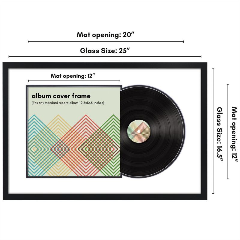 Americanflat Wide Vinyl Record & Album Art Frame - 25x16.5 - Black, 2 of 9