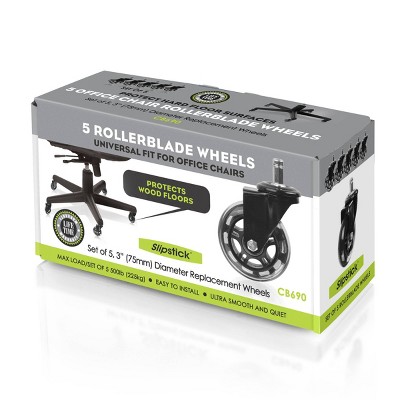 Slipstick (Set of 5) 3" Rollerblade Office Chair Wheels