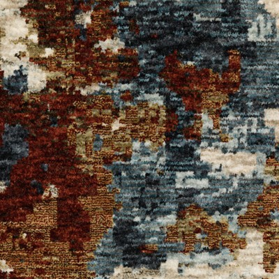 Hayden Beige and Blue Abstract 3'3" x 5' Area Rug