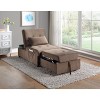 TiramisuBest Modern Lift Top Storage Bench with Pull-out Bed 1pc Dark Blue Velvet Tufted Solid Wood Furniture--Dark Blue - 2 of 4