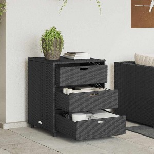 Garden Storage Cabinet PE rattan, Powder-coated steel  vidaXL - 1 of 4