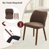 COZONY Linen Dining Chairs Set of 2, Upholstered Fabric Side Chairs with Wing Backrest, Thick Cushions & Wood Legs for Dining Room, Living Room - 4 of 4