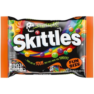 Skittles Shriekers Halloween Sour Candy Fun Size Bag - 10.72oz