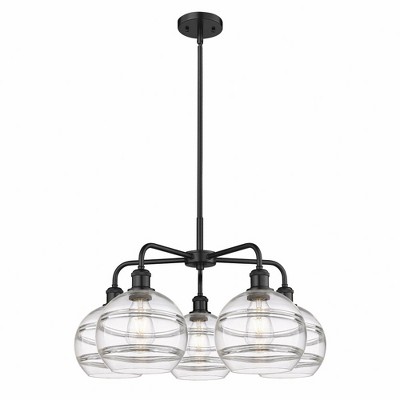 Rochester - 5 Light Stem Hung Chandelier In Industrial Style-15.38 Inches Tall and 26 Inches Wide