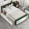 NicBex Full Size Platform Bed Modern Wooden Bed Frame with Trundle, Storage Headboard and Footboard for Bedroom, No Box Spring Required - 2 of 4