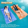 Joyfy 2 Pcs Pocket Inflatable Floating Mat Swimming Pool Mattress Pool Mat Float Raft Lounge Dark Blue & Orange - 4 of 4
