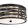 Possini Euro Design Cassia Modern Industrial Ceiling Light Flush Mount Fixture 15" Gloss Black 3-Light Champagne Shade for Bedroom House - 3 of 4