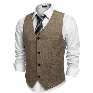 COOFANDY Men's Casual Business Vests Lightweight Waistcoat Slim Fit Suit Vest - 1 of 4