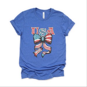 Simply Sage Market Coquette USA Bow Grunge Short Sleeve Tee - 1 of 4
