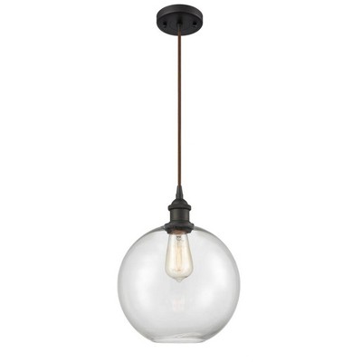 Athens - 1 Light Cord Hung Mini Pendant In Industrial Style-13 Inches Tall and 10 Inches Wide