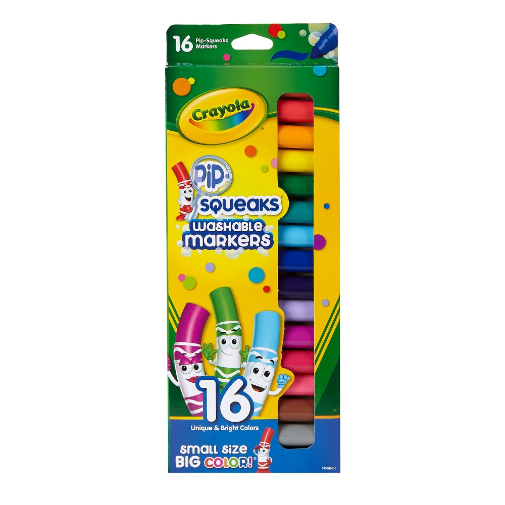 Photos - Felt Tip Pen Crayola 16ct Pipsqueaks Washable Markers: Non-Toxic Toddler Art Supplies, Bold Multicolored School Stationery 