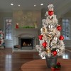 2' Prelit Flocked Bristle Pine Artificial Christmas Tree Warm White Lights - National Tree Company - 2 of 3