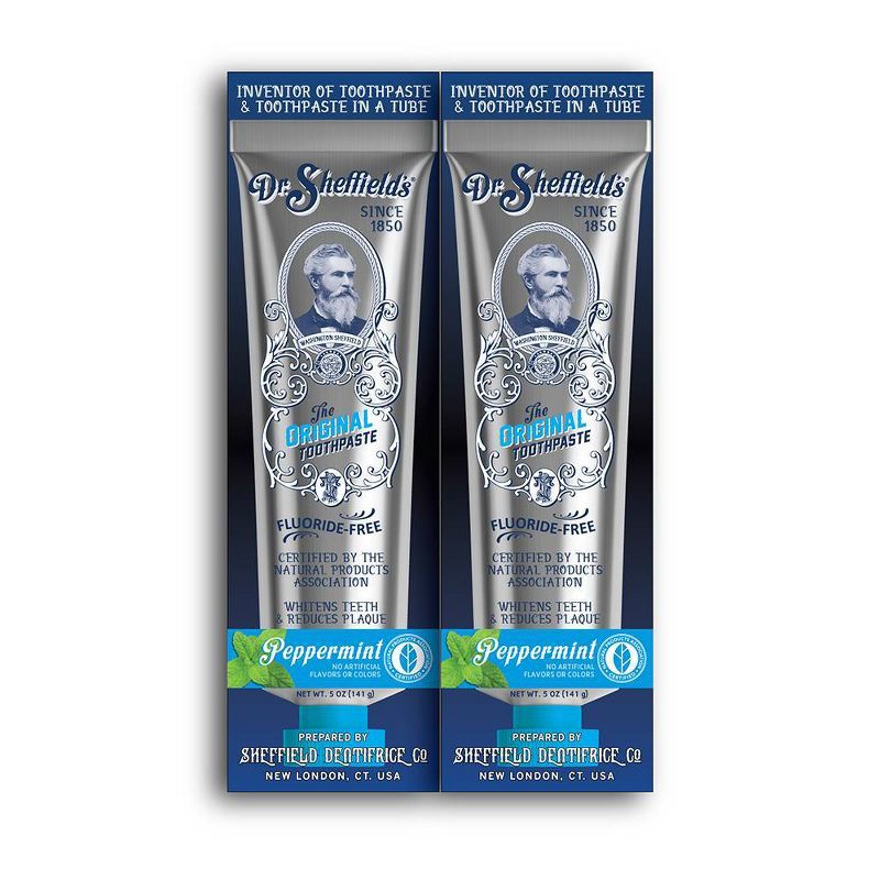 Dr. Sheffield&#39;s Certified Natural Toothpaste - Peppermint - 5oz/2pk, 1 of 6