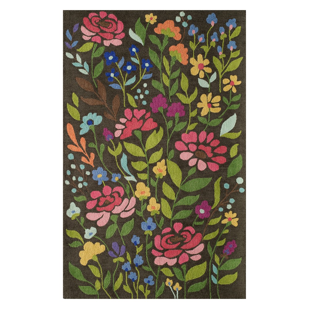 5'x8' Floral Tufted Area Rug Brown - Momeni