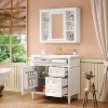 ModernLuxe 36'' Bathroom Vanity Set with Resin Sink, 2 Drawers & Tip-out Drawer, Mirror Cabinet with 6 Open Shelves - 2 of 4