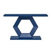 PAGED Modern Console Table with Hollow Hexagon Leg Structure, Entryway Table with Fir Veneer Finish, Artistic Sofa Table for Hallway, Entryway - 2 of 4