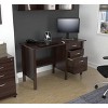Inval Writing Desk with 3 Drawers Espresso: Mid-Century Modern, Laminate Surface, MDF Frame, Open Shelf - 3 of 4