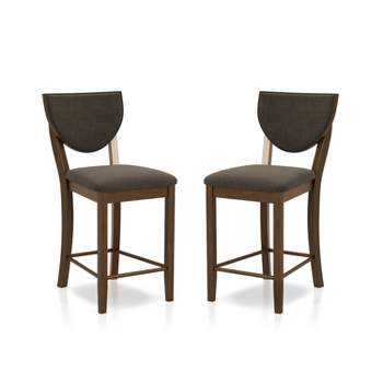 Set of 2 Raven Padded Seat Counter Height Barstools Walnut - HOMES: Inside + Out
