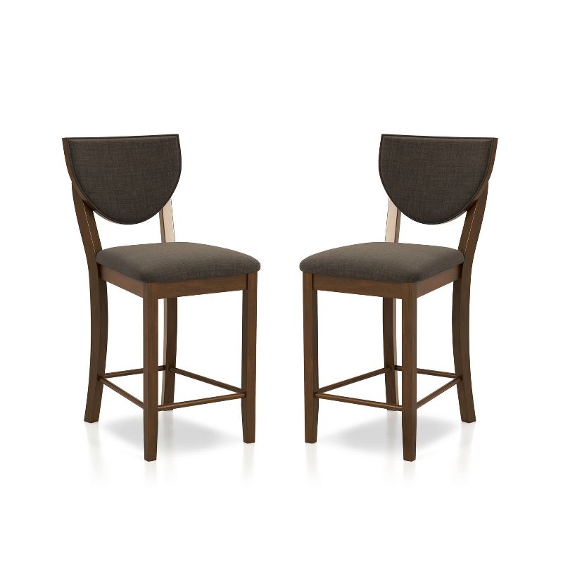 Set of 2 Raven Padded Seat Counter Height Barstools Walnut - HOMES: Inside + Out, 1 of 6