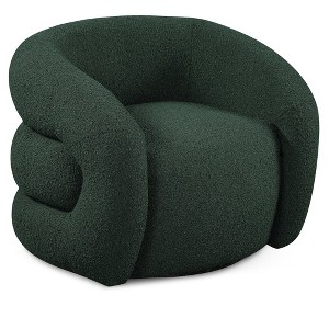 Meridian Furniture,Roxbury Green Boucle Fabric Swivel Accent Chair - 1 of 4