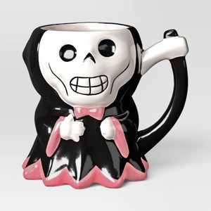 14.57 fl oz Halloween Earthenware Figural Grim Reaper Mug - Hyde and EEK! Boutique™: Microwave & Dishwasher Safe - 1 of 3