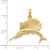 Black Bow Jewelry 14k Yellow Gold Polished Sailfish Pendant - 4 of 4