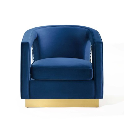 blue velvet chair target