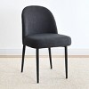 Upholstered Dining Chairs with Linen Blend Fabric and Metal Legs, Modern Armless Side Chairs for Dining Room-Maison Boucle - 2 of 4
