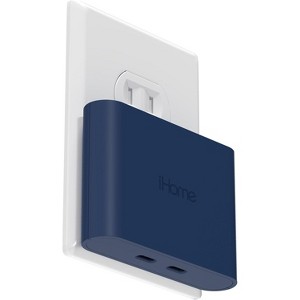 iHome Multiport 40W USB-C Charger, AC Pro 2-Port Flat Block, Dual Fast Charging Wall Adapter - 1 of 4