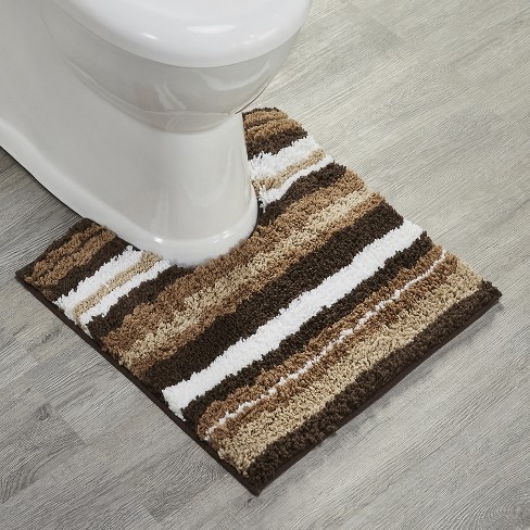 20" X 20" Griffie Collection Brown 100% Polyester Contour Bath Rug ...