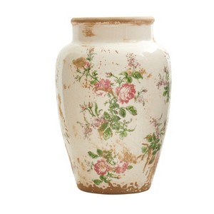 Nearly Natural 12.5-in Tuscan Ceramic Floral Print Vase - 1 of 1