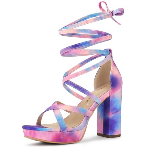 Pink and blue heels sale