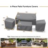 Akefit Gray Outdoor Furniture Cover Set 4-Piece Waterproof Patio Chair Loveseat Table Ottoman Protector - 2 of 4