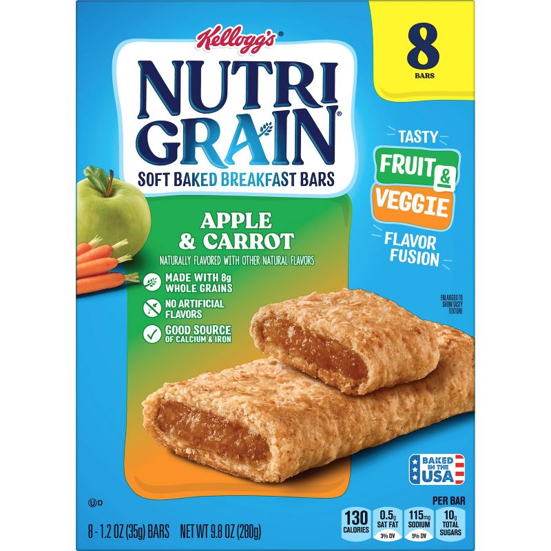 Nutri Grain Fruit &#38; Veggie Soft Baked Breakfast Bars - Apple Carrot - 8ct/9.8oz, 5 of 8