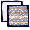 Bacati - Liam Aztec Print Orange/Navy Triangles Muslin 2 pc Security Blankets - 3 of 4