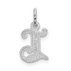 Black Bow Jewelry 14k White Gold, Isabelle Collection, Mini Letter L Initial Charm - 3 of 4