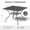 POCASSY Outdoor Dining Table, 37" Square Metal Patio Dining Table with 1.96" Umbrella Hole in Black, Round-Corner Dining Table for Outside - 4 of 4