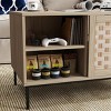 INFURNIC Coffee Tables Elegant Veneer Weaving Design Coffee Table with Sliding Doors and Spacious Storage, Brown, 41.73"*19.7"*18.7" - 4 of 4
