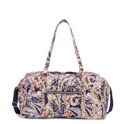 WIHVE Travel Duffel Bag Gold Paisley Gym Bag With Shoes Compartment