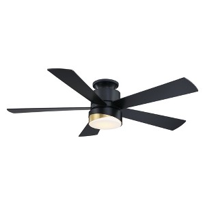 Parrot Uncle 52" Black Integrated LED Flush Mount Smart Ceiling Fan with Alexa & Google Home, Modern - 1 of 4