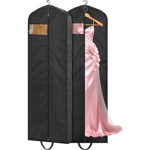 1/2/3 Pack 65" Long Waterproof Garment Bags, Wedding Dress Covers for Gowns, Tuxedos & Coats - 1 of 4