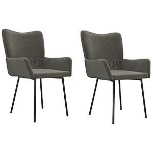 vidaXL Dining Chairs, 2 Pcs, Dark Gray Velvet - 1 of 4