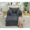 47.7" Corduroy Recliner Chair with Ottoman, Oversized Chaise Lounge Sofa for Small Apartments, Deep Seat Single Sofa with Thick Cushions - 3 of 4