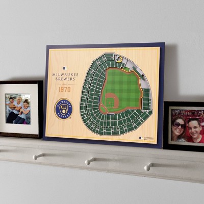 Milwaukee Brewers 5-Layer 3D Wooden Stadium Wall Art